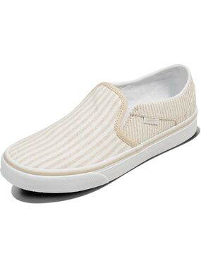 Women's Summer Stripe Creme Brule Closed Toe Slip On Asher Adult Low Top Sneaker